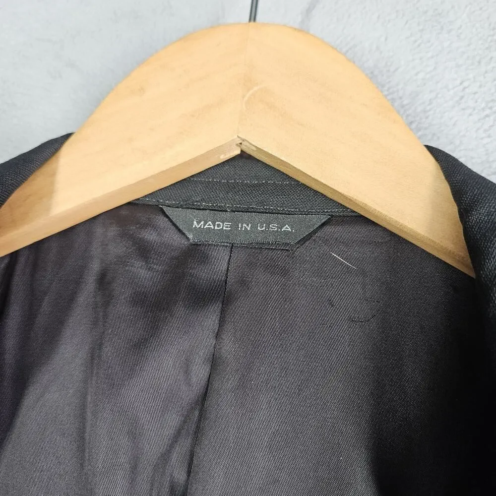 LANVIN Paris Tuxedo Blazer Mens 42R Black Wool Formal Wedding Jacket USA Prom